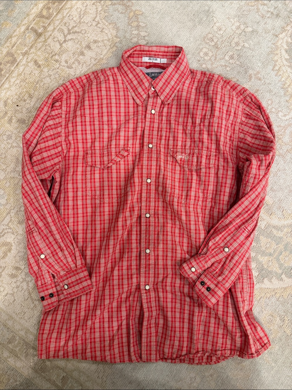 Orvis Red Plaid Long-Sleeve Button-Down Shirt